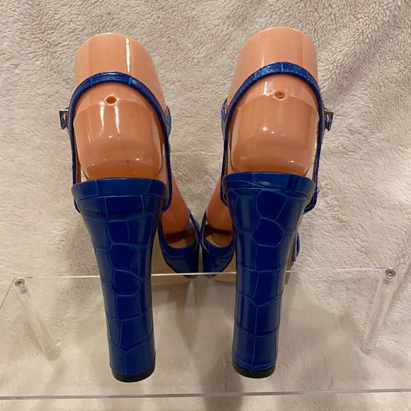 Dune London Matche Crocodile Embossed Leather Platform Dress Sandals Sz 6.5 NWOB - Picture 5 of 16